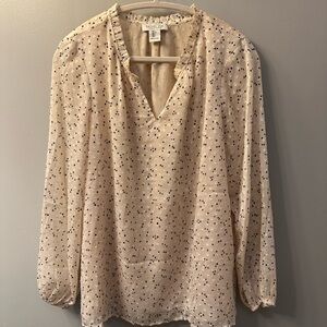 Rachel Zoe Cream Floral Blouse Size Large
